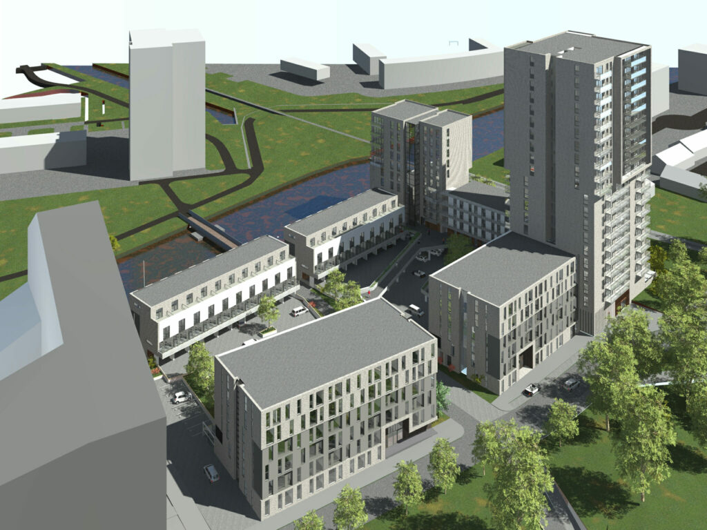 Bovenaanzicht van Project Crossroads