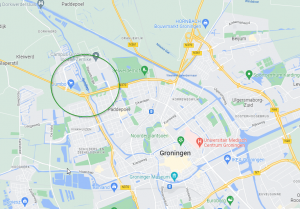 Locatie van The Yard in de Reitdiep zone